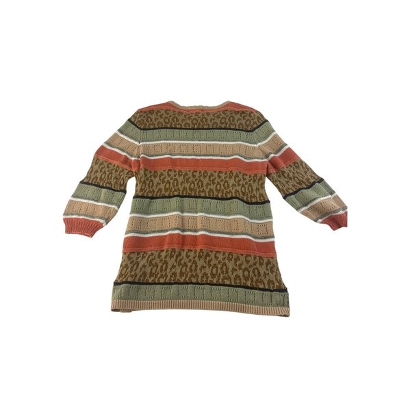 Alfred Dunner Sweater Petite Large Floral Peach Green Embroidered Knit Casual - Picture 6 of 7